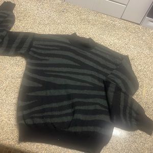 AQUA Cashmere sweater - Black and Loden-green